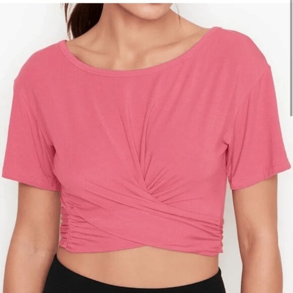 VICTORIA SECRET HEAVENLY “MODEL TWIST” CROP TOP XS MAUVE - Picture 1 of 5